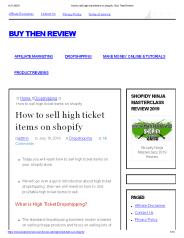 sell high ticket items on shopify