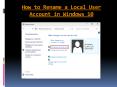 How to Rename a Local User Account in Windows 10 PowerPoint PPT Presentation