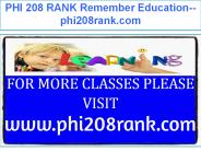 PHI 208 RANK Remember Education--phi208rank.com