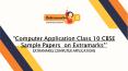 Computer Application Class 10 CBSE Sample Papers  on Extramarks PowerPoint PPT Presentation