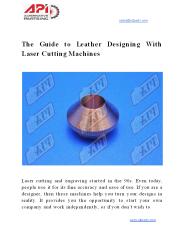 The Guide to Leather Designing With Laser Cutting Machines