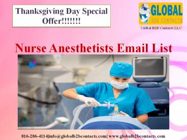 Nurse Anesthetists Email List