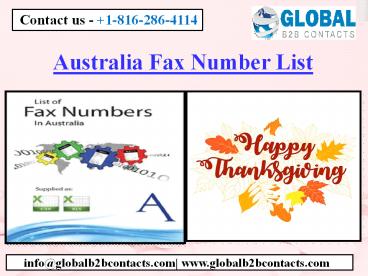 Australia Fax Number List