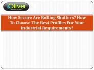Get all information about the PVC Rolling Shutter