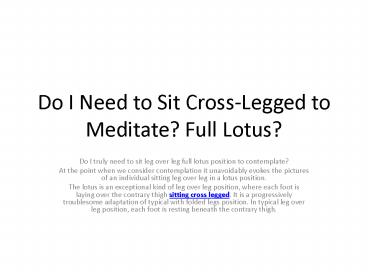 Hip, Buttock and Groin Pain Sitting Cross-Legged