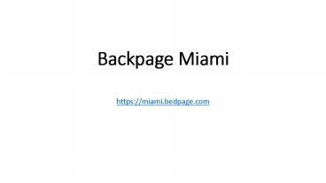 Backpage Miami