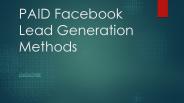 Paid facebook lead generation methods