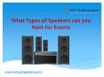 Sound System Rental | Hire Sound Systems from VRS Technologies Dubai PowerPoint PPT Presentation