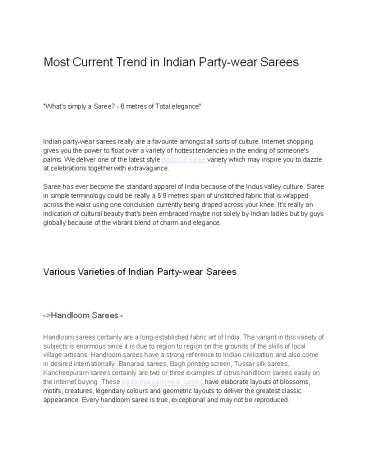 Trending Partywear Sarees