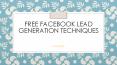 Free facebook lead generation techniques PowerPoint PPT Presentation