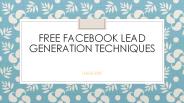 Free facebook lead generation techniques