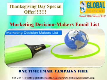 Marketing Decision-Makers Email List