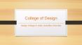 College of Design - Avantika University PowerPoint PPT Presentation