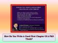 How Do You Write A Good First Chapter Of A PhD Thesis? PowerPoint PPT Presentation