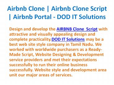 Airbnb Clone | Airbnb Clone Script | DOD IT Solutions