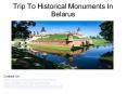 Trip To Historical Monuments In Belarus PowerPoint PPT Presentation