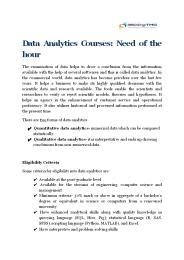 Data Analytics Courses