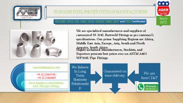 stainless steel 304l pipe fittings manufacturers