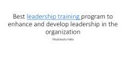 Best leadership training program