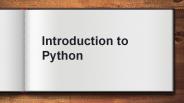 Introduction to Python