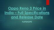 Oppo Reno 3 Price in India