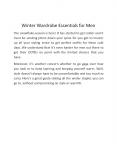 Winter Wardrobe Essentials for Men PowerPoint PPT Presentation