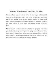 Winter Wardrobe Essentials for Men