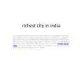 richest city in india PowerPoint PPT Presentation