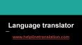 Language Translator PowerPoint PPT Presentation