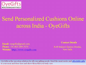 Send Personalized Cushions Online across India - OyeGifts