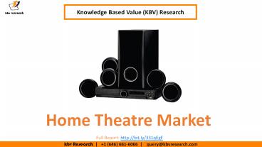 Home Theatre Market Size- KBV Research