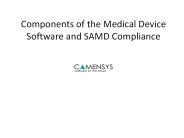 Components of the Medical Device Software and SAMD Compliance