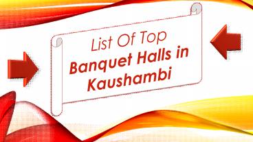 List Of Top Banquet Halls in Kaushambi