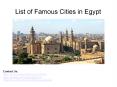 List of Famous Cities in Egypt PowerPoint PPT Presentation