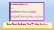 Benefits of Business Plan Writing Services