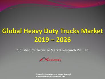 Global Heavy Duty Trucks Market