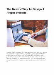 The Newest Way To Design A Proper Website
