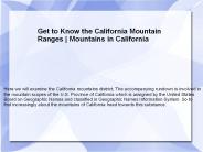 Mountains in CA
