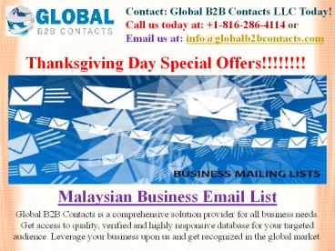 Malaysian Business Email List