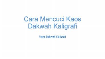 Kaos Dakwah Kaligrafi