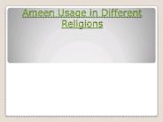 Ameen Usage in Different Religions