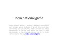india national game PowerPoint PPT Presentation