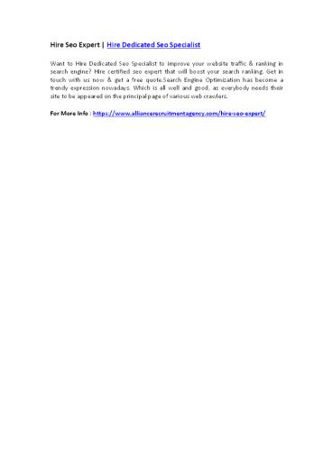 Hire Seo Expert | Hire Dedicated Seo Specialist