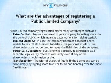 Public Limited Company Registration process