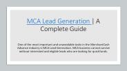 MCA Lead Generation | A Complete Guide
