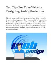 Top Tips For Your Website Designing And Optimization