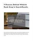 9 Reasons Behind Website Rank Drop In Search Results PowerPoint PPT Presentation