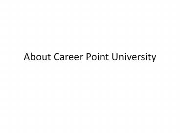 Career Point University