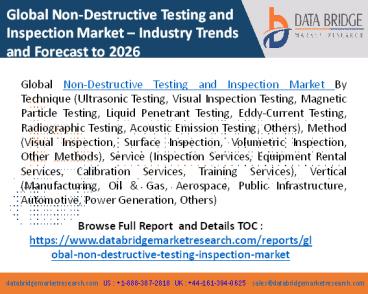 Non-Destructive Testing and Inspection Market