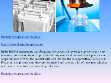 Applications and benefits of rapid prototyping techniques